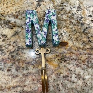 Anthropologie Floral Monogram Hook